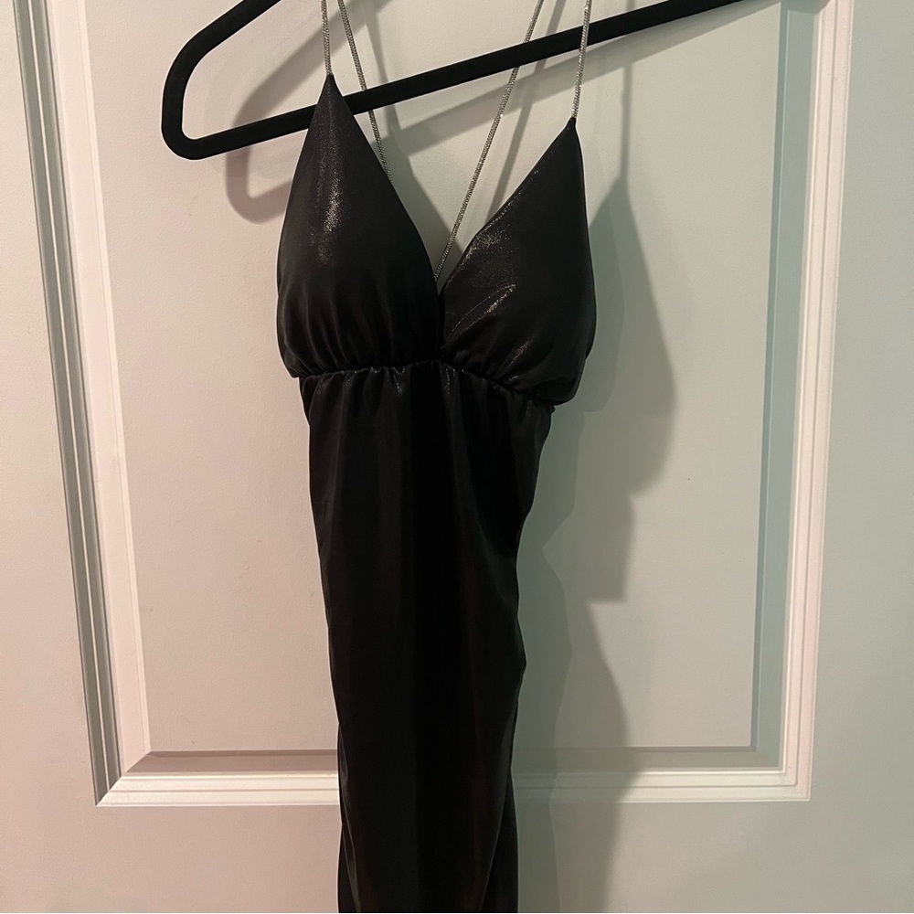 Shiny bodycon dress with sparkly straps